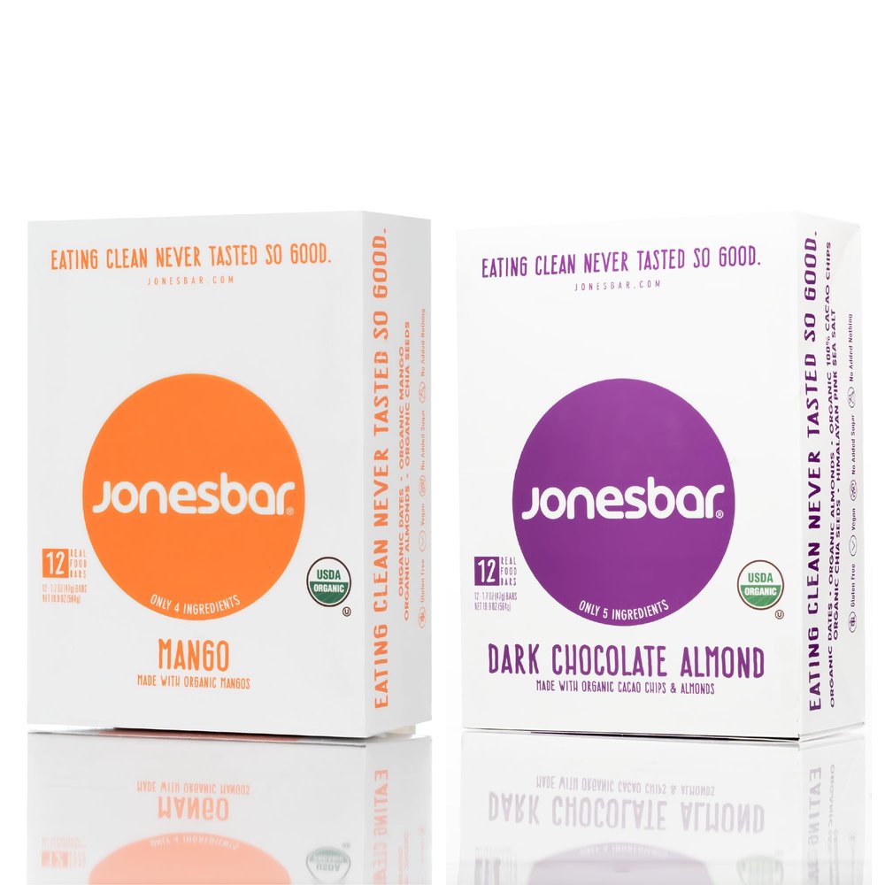 JONESBAR Organic Plant Based Protein Bars | Almond Lovers 24 Bars| Fruit & Nut Bar, Kosher, Gluten Free, Breakfast Bars, School Snacks, Vegan Snack & Healthy Snacks for Adults and Kids (Pack of 24)