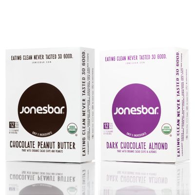 JONESBAR Organic Plant Based Protein Bars | Chocolate Lover 24 Bars| Fruit & Nut Bar, Kosher, Gluten Free, Breakfast Bars, School Snacks, Vegan Snack & Healthy Snacks for Adults and Kids (Pack of 24)