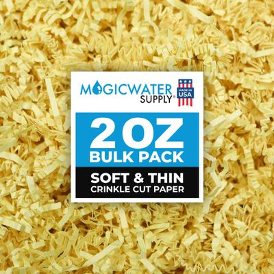 MagicWater Supply - 2 oz - Canary - Soft & Thin Crinkle Cut Paper Shred Filler great for Gift Wrapping, Basket Filling, Birthdays, Weddings, Anniversaries, Valentines Day, and other occasions