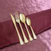 EcoQuality Gold Hammered Disposable Plastic Table Spoon - Heavy Weight Plastic Gold Cutlery, Disposable Utensils, Silverware for Wedding, Birthday, Event Planner, Baby Shower, Anniversaries (20 PACK) view 3