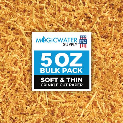 MagicWater Supply - 5 oz - Yellow - Soft & Thin Crinkle Cut Paper Shred Filler great for Gift Wrapping, Basket Filling, Birthdays, Weddings, Anniversaries, Valentines Day, and other occasions