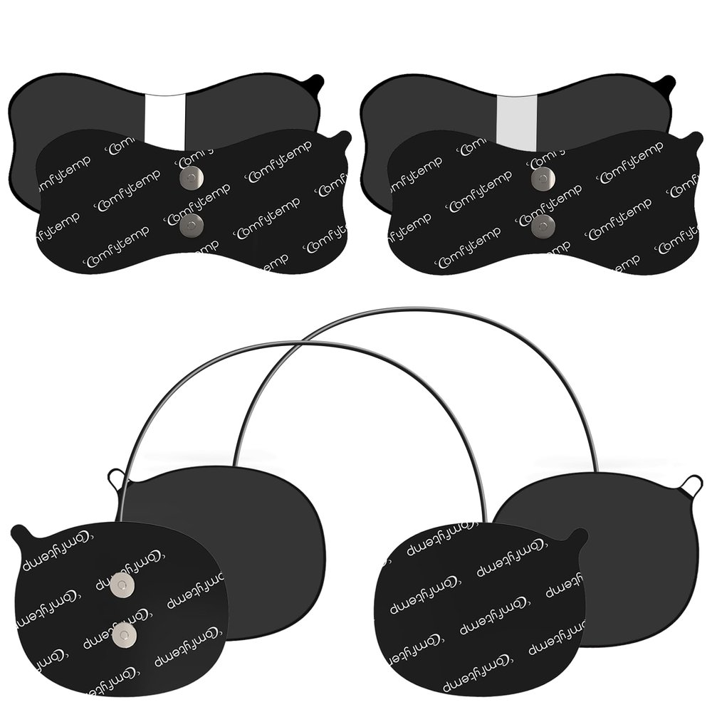 Comfytemp Official Smart TENS Unit Replacement Pads for K6108 K6133, 4 Pack FSA HSA Eligible Wireless TENS Pads,Reusable Self Adhesive Electrodes with Premium Quality, Non-Irritating Design