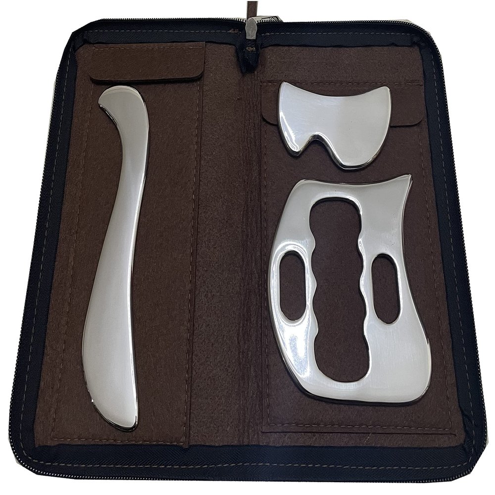 NCCYOOT Gua sha Tool gua sha Stainless Steel iastm Tool Gussha Massage Tool Muscle Scraping Tool for Soft Tissue Therapy and Reduce Arms,Back, Legs, Neck Muscle Pain(DS)
