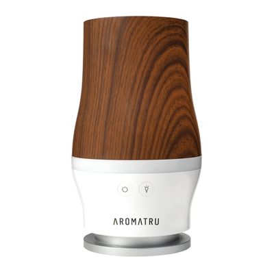AromaTru Smart Aromatherapy Waterless Oil Diffuser with WiFi Capability and App  Combine and Diffuse up to 4 Bottles of Essential Oils Simultaneously  No Water, No Mess (Rich Walnut)