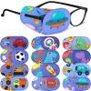 Newcotte 12 Pcs Eye Patch for Kids Toddler Reusable Adjustable Girls Boys Eyepatch for Glasses Left or Right Eye Patch, Assorted Patterns(Dinosaur) view 1