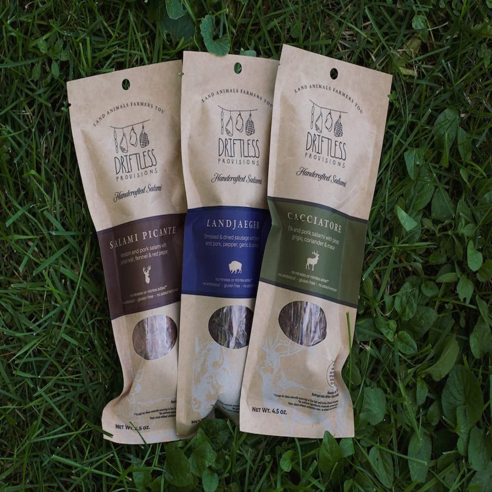 Driftless Provisions Salami, The Exotic Trio (3, 4-4.5 oz Nitrate Free Varieties)