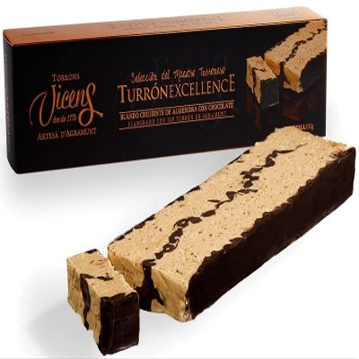Vicens Agramunt's Torrons - Excellence Collection - Soft Crunchy Almond Nougat with Chocolate - 10.58oz/ 300gr