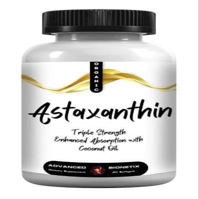 Advanced Bionetix Triple Strength AstaQuil Astaxanthin 12mg High Bioavailability Formula, 60 Softgels Organic Coconut Oil for Enhanced Absorption. Powerful Antioxidant for Eye, Joint & Heart Health