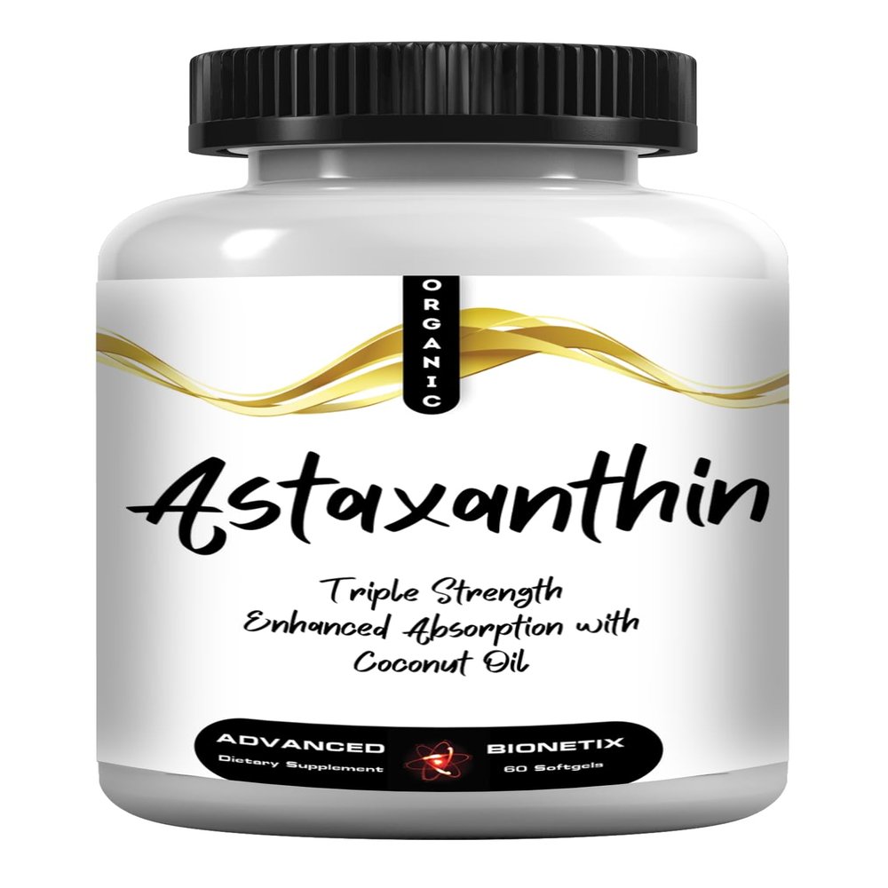 Advanced Bionetix Triple Strength AstaQuil Astaxanthin 12mg High Bioavailability Formula, 60 Softgels Organic Coconut Oil for Enhanced Absorption. Powerful Antioxidant for Eye, Joint & Heart Health