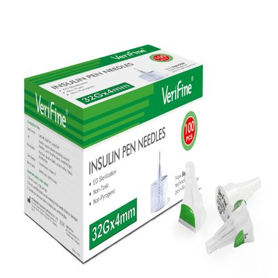Verifine Insulin Pen Needles, 32G 4mm Ultra Fine Pen Needles for Insulin Injection, Compatible with Most Insulin Pens, 0.23mm x 4mm (5/32) 100 Count