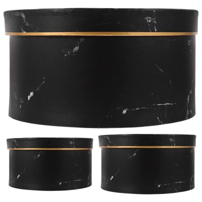 CALLARON Gourmet Candy Boxes 3 Pack Round Packaging Boxes Lids Sturdy Material Easy to Store