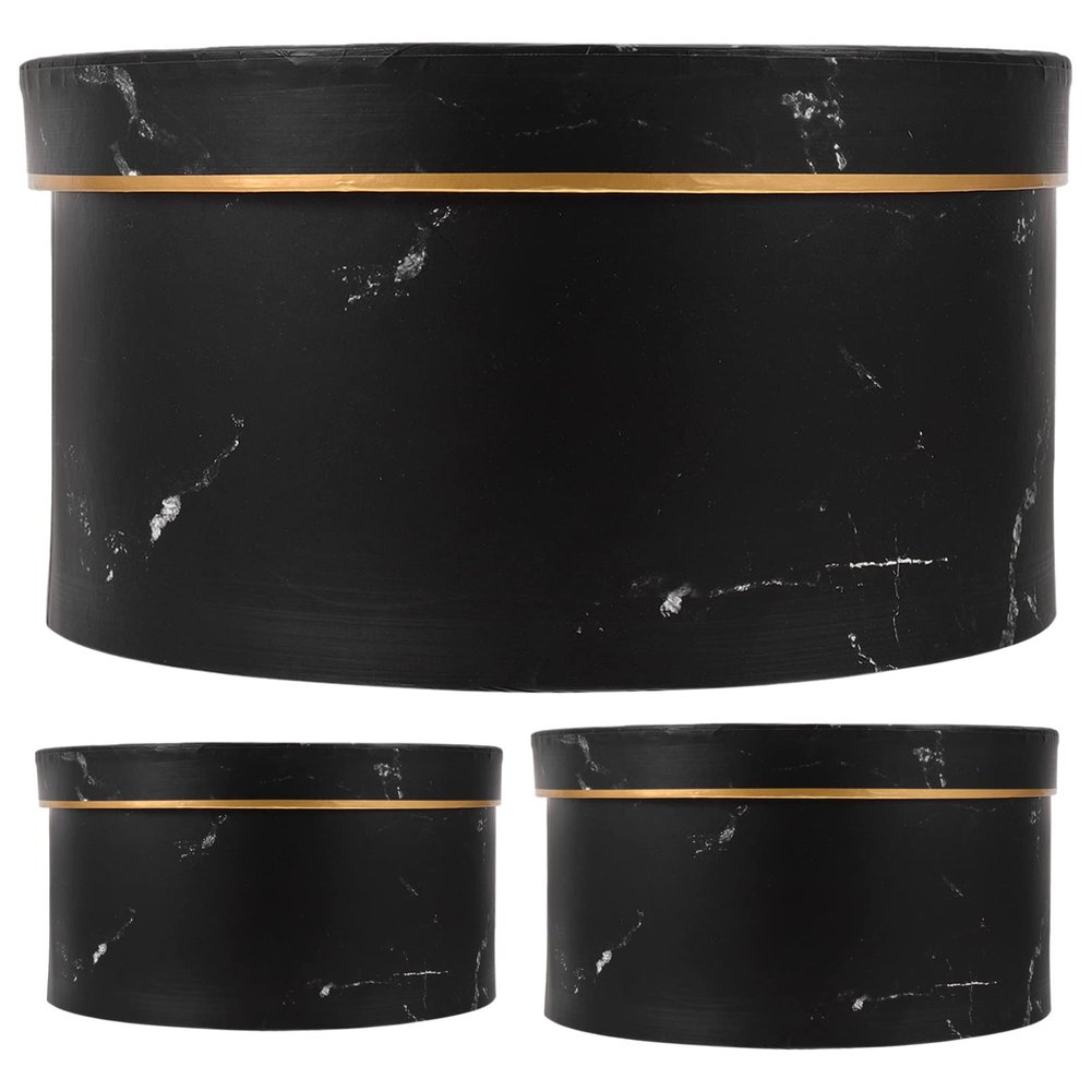 CALLARON Gourmet Candy Boxes 3 Pack Round Packaging Boxes Lids Sturdy Material Easy to Store