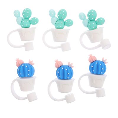 Homoyoyo 6pcs Creative Silicone Straw Caps Cute Cartoon Straw Plugs for Fun Drinking Covers Adorable Accessories for and Bubble Tea