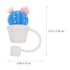 Homoyoyo 6pcs Creative Silicone Straw Caps Cute Cartoon Straw Plugs for Fun Drinking Covers Adorable Accessories for and Bubble Tea view 2