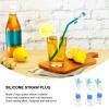 Homoyoyo 6pcs Creative Silicone Straw Caps Cute Cartoon Straw Plugs for Fun Drinking Covers Adorable Accessories for and Bubble Tea view 4