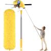 Dusters for Cleaning High Ceiling Fan, Newliton Microfiber Feather Duster with 30'' to 100'' Telescoping Extension Pole, Long Extendable Duster for Home Car Furniture Cobweb, Yellow view 1