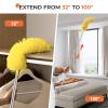 Dusters for Cleaning High Ceiling Fan, Newliton Microfiber Feather Duster with 30'' to 100'' Telescoping Extension Pole, Long Extendable Duster for Home Car Furniture Cobweb, Yellow view 3