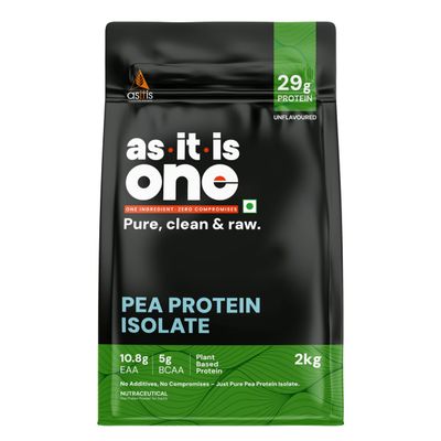 AS-IT-IS Nutrition Pea Protein Isolate | Designed for Meal Supplementation | Easy to Digest - Vegan & Gluten-free Cross-flow Microfiltered Soy-free (2000 Gms/70.5 Oz)