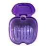 ShanLily Denture Box Denture Case Denture Cup With Strainer Denture Bath Box False Teeth Storage Box Purple Apple Shape view 1