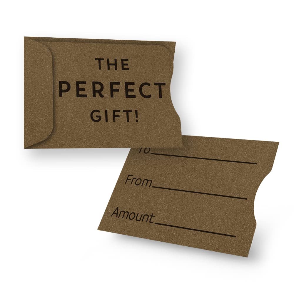 Swipe It Gift Card Holder Paper Sleeves Bulk for Christmas, Holiday, Birthday, Fathers Day, Housewarming, Wedding, Anniversary, Baby Shower, Spa, 100 Pack, Brown Kraft