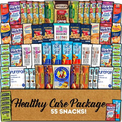 CRAVEBOX Healthy Snack Box Care Package (55 count) Valentines Variety Snacks Pack - College Back to School