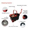 Easy Spin Dry Floor Mop Stainless Steel Bucket with Wheels Cleaning System Hands Free Adjustable Mop with 3 Extra Refills Mop Washable Head Microfiber view 2