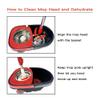 Easy Spin Dry Floor Mop Stainless Steel Bucket with Wheels Cleaning System Hands Free Adjustable Mop with 3 Extra Refills Mop Washable Head Microfiber view 4