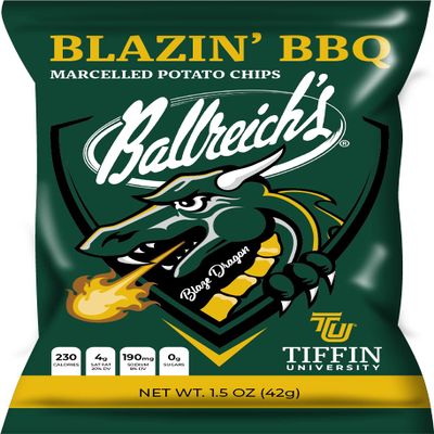 Ballreich Snack Food Company Tiffin University Potato Chips (Blazin' BBQ) (1.5oz (Pack of 24))