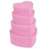 GnFlus Velvet Nesting Gift Boxes with Lids for Presents 4 Pack Pink Heart Shape Gifts Box for Arrangements Flowers Valentines Christmas Wedding Birthdays Bridesmaid Anniversary Party view 1