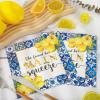 AnyDesign 80 Pack Lemon Luncheon Napkins Disposable She Found Her Main Squeeze Paper Decorative Napkins Blue Tiles Print Dessert Dinner Hand Napkin for Buffet Party Supplies Decoration, 6.5 x 6.5 In view 3