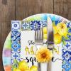 AnyDesign 80 Pack Lemon Luncheon Napkins Disposable She Found Her Main Squeeze Paper Decorative Napkins Blue Tiles Print Dessert Dinner Hand Napkin for Buffet Party Supplies Decoration, 6.5 x 6.5 In view 4