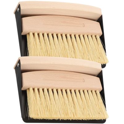 Kisangel 2 Sets Small Desktop Broom Car Vent Cleaner Air Vent Cleaner Small Cleaning Tool Small Brush and Dustpan Detailing Cleaning Tool Duster for Car Air Vent Car Cleaning Brush Interior