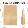 Geosar 300 Pcs Stand up Kraft Pouches with Window 6 x 9 Inch Kraft Paper Sealable Pouches with Notch Heat Sealable Resealable Bags for Small Business, Zipper Food Storage for Packaging, Snacks view 4