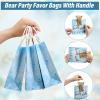 Tinlade 48 Pcs Bear Baby Shower Bags Bear Paper Gift Bags with Handles We Can Bearly Wait Baby Shower Party Favors Decorations for Birthday Party Wedding Games Prizes view 3