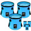 3 Pcs 5 Gallon Bucket Collapsible Foldable Bucket with Handle for Camping Fishing Hiking to Hold Water Folding Container Carry Bag Multiple Use Portable Fold up Lightweight(Blue) view 1