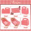 Red and White Gingham Treat Boxes - 24 Piece Candy Gable Boxes with Handles for Birthday Party, Family Dinner, Picnic, Barbecue, Mother's Day Party view 2