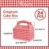 Red and White Gingham Treat Boxes - 24 Piece Candy Gable Boxes with Handles for Birthday Party, Family Dinner, Picnic, Barbecue, Mother's Day Party view 3