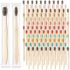 Sieral 120 Pcs Bamboo Toothbrushes Bulk Soft Bristle Individually Wrapped Travel Toothbrush Natural Wooden Tooth Brush for Homeless Kid Adult Home Travel Use, 7.5 Inch, 12 Colors (Number) view 1