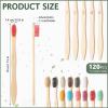Sieral 120 Pcs Bamboo Toothbrushes Bulk Soft Bristle Individually Wrapped Travel Toothbrush Natural Wooden Tooth Brush for Homeless Kid Adult Home Travel Use, 7.5 Inch, 12 Colors (Number) view 2