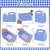 Blue and White Gingham Treat Boxes - 24 Piece Candy Gable Boxes with Handles for Birthday Party, Family Dinner, Picnic, Barbecue, Father's Day Party view 2