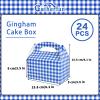 Blue and White Gingham Treat Boxes - 24 Piece Candy Gable Boxes with Handles for Birthday Party, Family Dinner, Picnic, Barbecue, Father's Day Party view 3