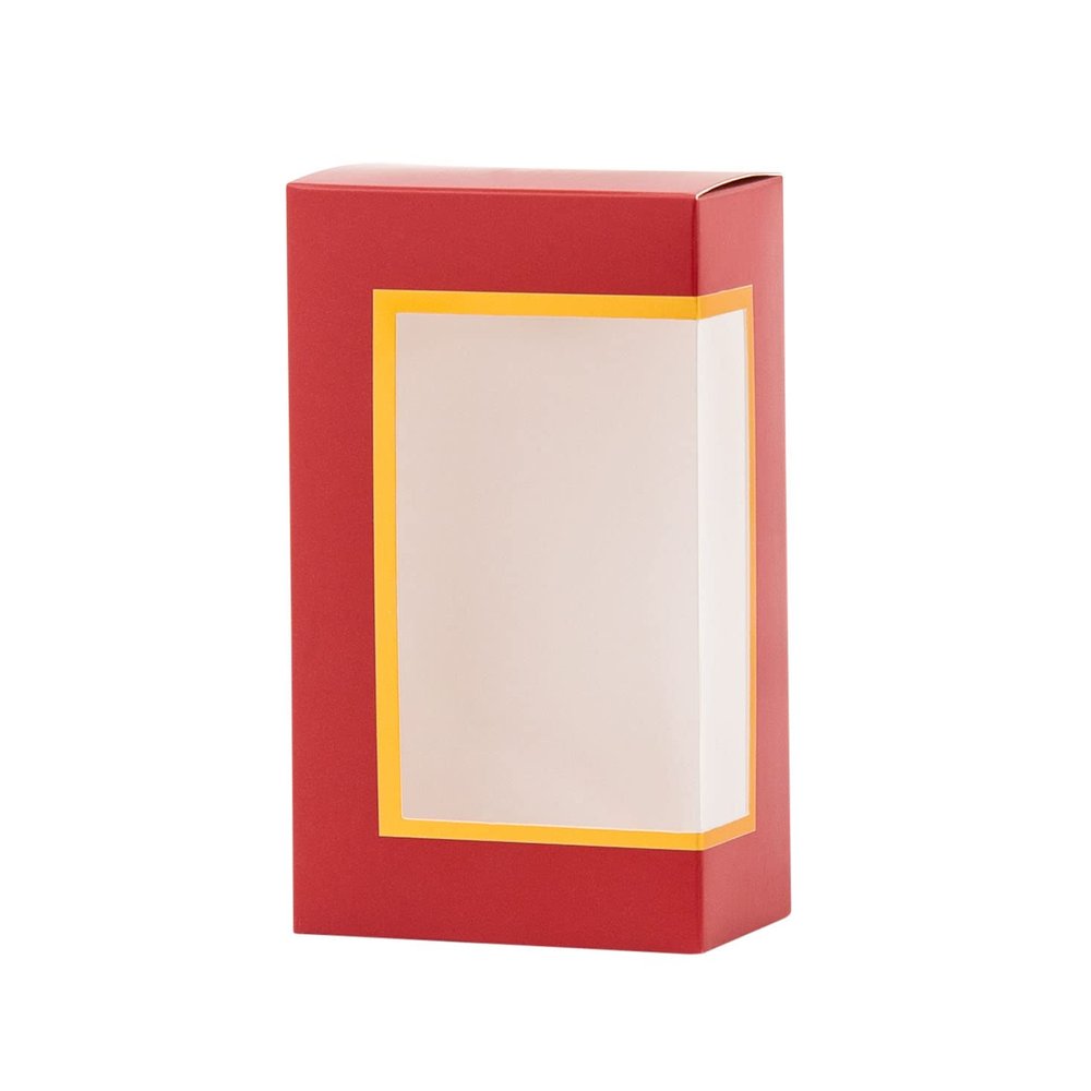 Hammont Cookie Boxes for Gift Giving - 6 Pack-Small Bakery Boxes  Decorative Pastry Boxes with Window, Baby Shower Party Favors, Chocolate Gift Box - Thank You Gift Treat Box 3.5x 2"x6" (Red)