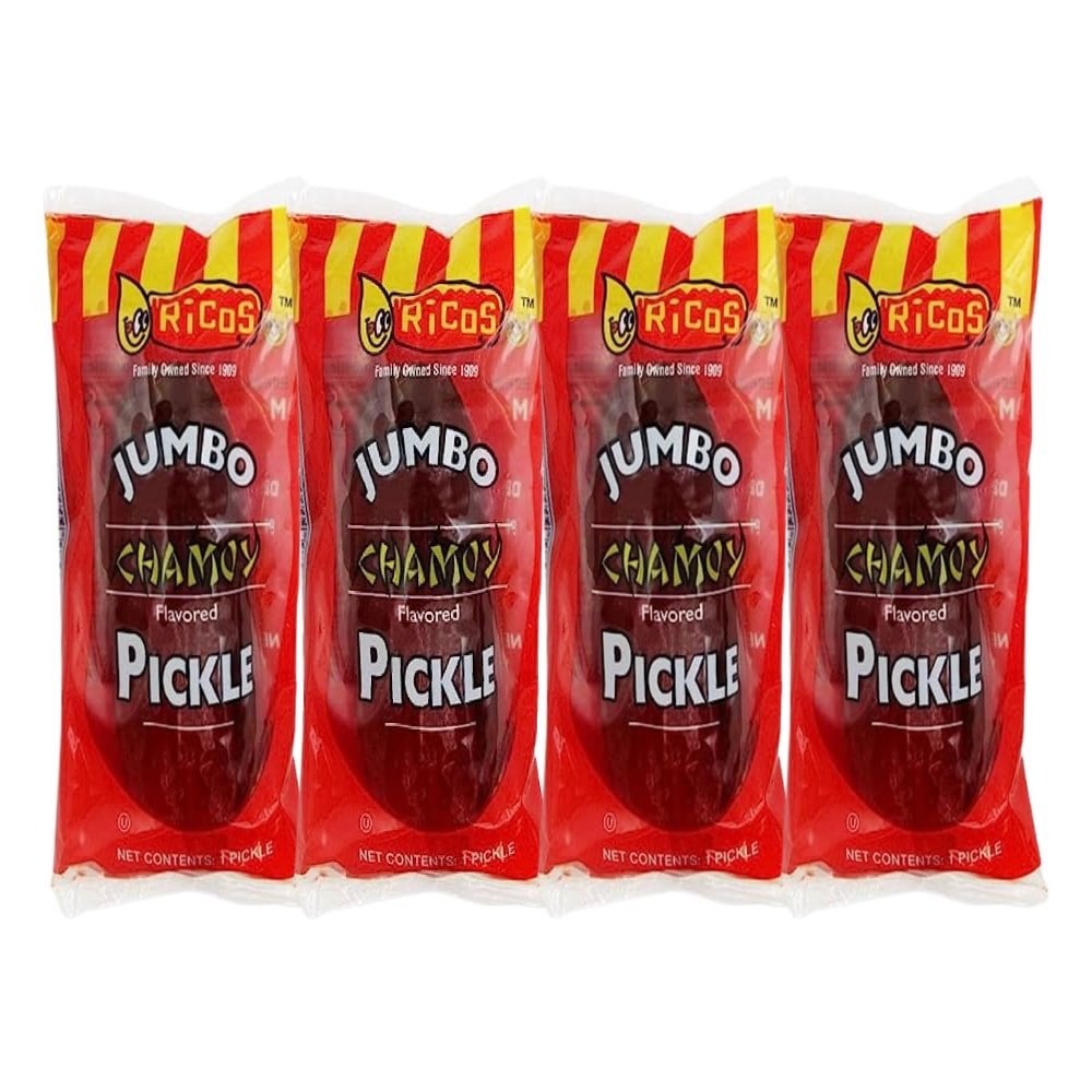 Chamoy Pickle Pouch - Jumbo Dill Pickle Chamoy Flavored-Grandys Candys Individually Packaged For Freshness-Bold & Tangy Snack For On-The-Go Cravings (4 Count)