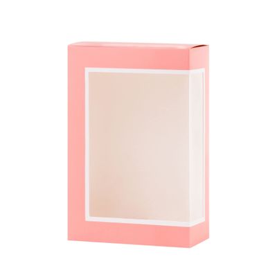 Hammont Cookie Boxes for Gift Giving - 6 Pack-Small Bakery Boxes  Decorative Pastry Boxes with Window, Baby Shower Party Favors, Chocolate Gift Box - Thank You Gift Treat Box 5x 2.5"x7.5" (Pink)