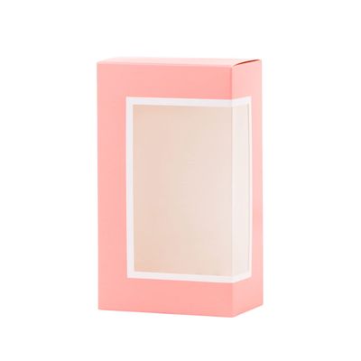 Hammont Cookie Boxes for Gift Giving - 6 Pack-Small Bakery Boxes  Decorative Pastry Boxes with Window, Baby Shower Party Favors, Chocolate Gift Box - Thank You Gift Treat Box 3.5x 2"x6" (Pink)