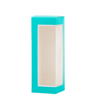 Hammont Cookie Boxes for Gift Giving - 6 Pack-Small Bakery Boxes  Decorative Pastry Boxes with Window, Baby Shower Party Favors, Chocolate Gift Box - Thank You Gift Treat Box 3.15x"3.15"x9.25" (Teal)