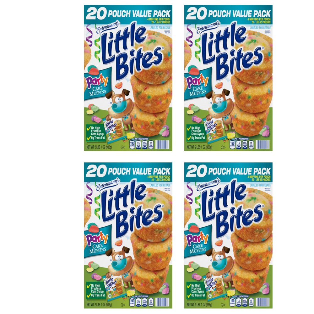 Entenmann's Little Bites Party Cake Mini Muffins 4 pack (80 pouches total)