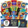 Military Encouragement - Men's Hearty Snack Box (50 Piece Variety Gift Basket Care Package) Jerky, Nuts, Chips, Pretzels & More - My Hero Crate view 1