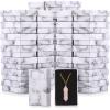 Thenshop 48 Pcs Jewelry Gift Boxes Bulk Small Jewelry Packaging Box for Bracelet Necklace Ring Earring Mini Marble Cardboard Box for Business Wedding Birthday Mother Gift Wrapping view 1