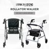 SURGIMAC Rollator Walkers for Seniors Rollator Walker with Seat & Back Support 4 Wheel Walker with Seat & Brakes 6 Wheels Rolling Walker Lightweight Folding Walkers Mobility Aids & Equipment (Silver) view 3